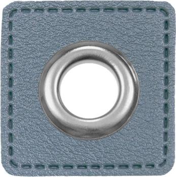 Ösen-Patches Jeansblau Breite 32 mm ,Höhe 32 mm , Ø 10 mm